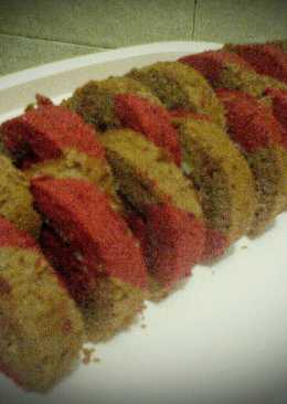 Red Choco Zebra Roll Cake (bolgul putih telur)