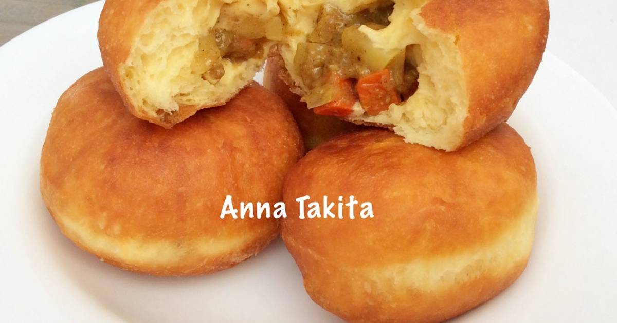 Resep Roti Goreng Isi Kari Ayam (overnight killer soft bread's dough) ala Anna Takita