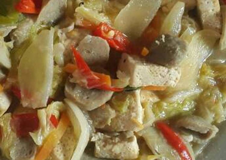 resep makanan Oseng sawi tahu bakso