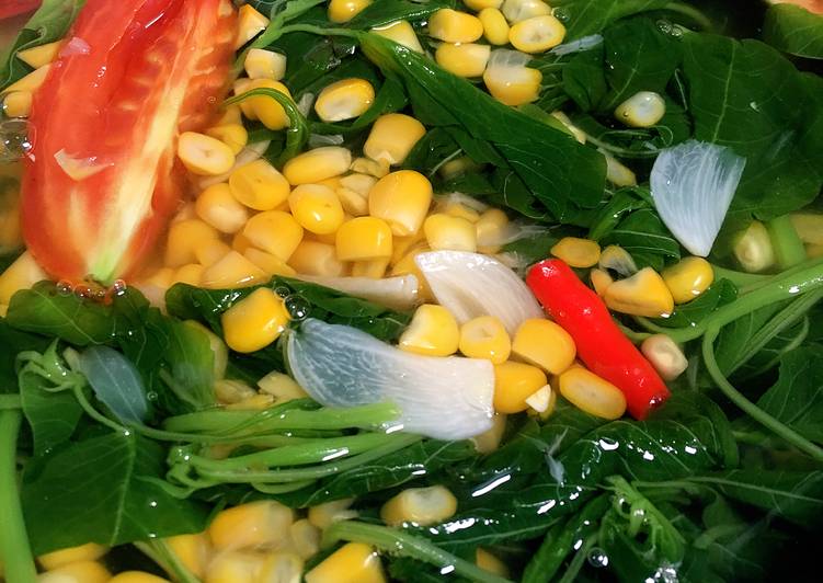 Resep Sayur Bening Bayam Jagung manis - Novi Italiana