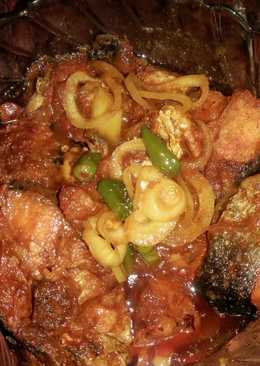 Ikan patin bumbu kuning saos tiram