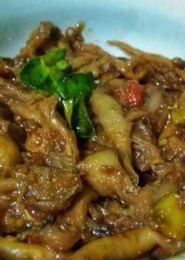 Sate Goreng Jamur Tiram Sambal Kacang