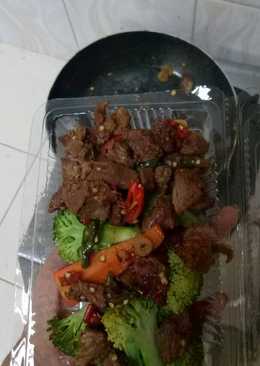 Tumis daging sapi untuk diet, no oil, no garam no micin,
