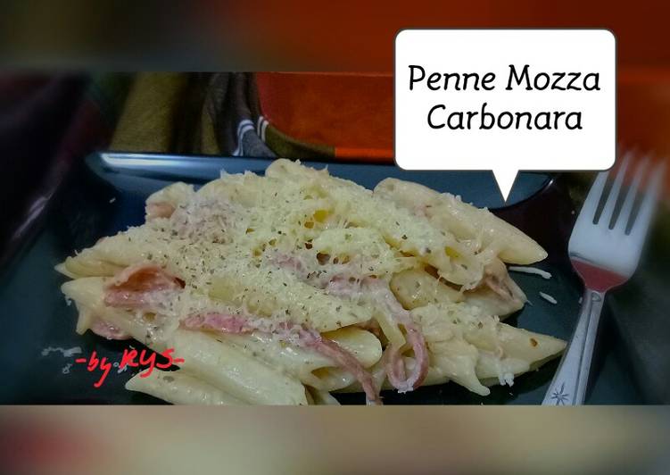 cara membuat Penne Mozza Carbonara