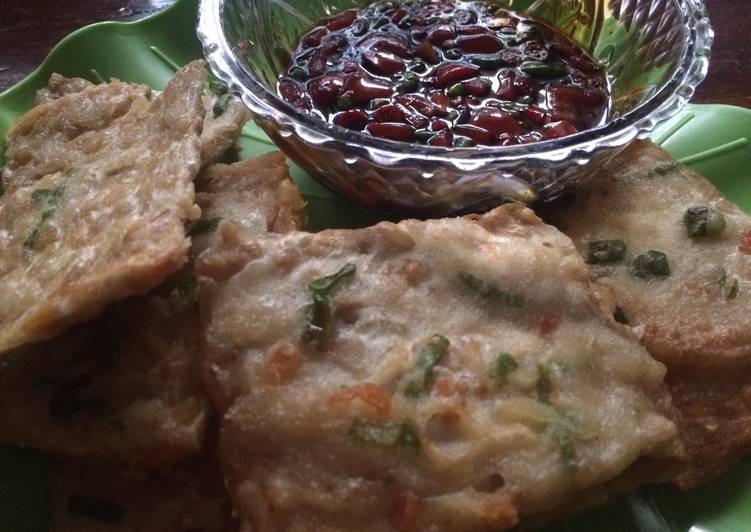 resep makanan Tempe mendoan+sambal kecap khas pemalang