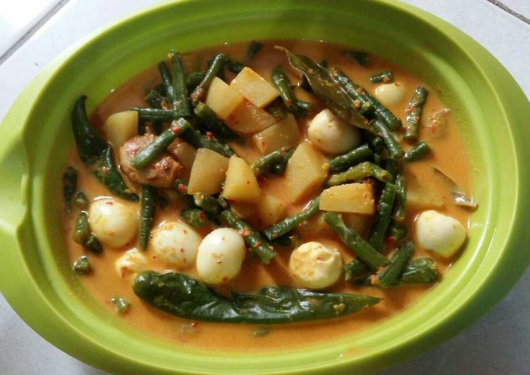 resep Gulai Kacang Panjang + Telur Puyuh + Kentang (Bonus Cabe Ijo)