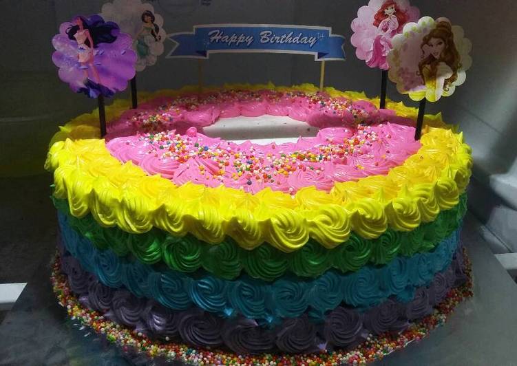 Resep Blackforest Kukus Lembut (Rainbow Cake/Cake Ultah)