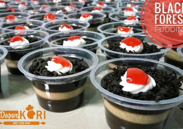 bahan dan cara membuat Black Forest Pudding