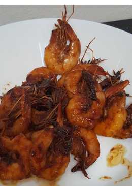 Udang Bakar manis madu ala tukang seafood