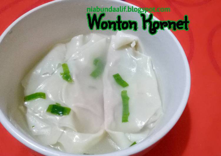 gambar untuk cara membuat Wonton Kornet (toddler meal)