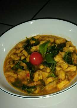 Sup bayam tahu krispi #masakanrumah