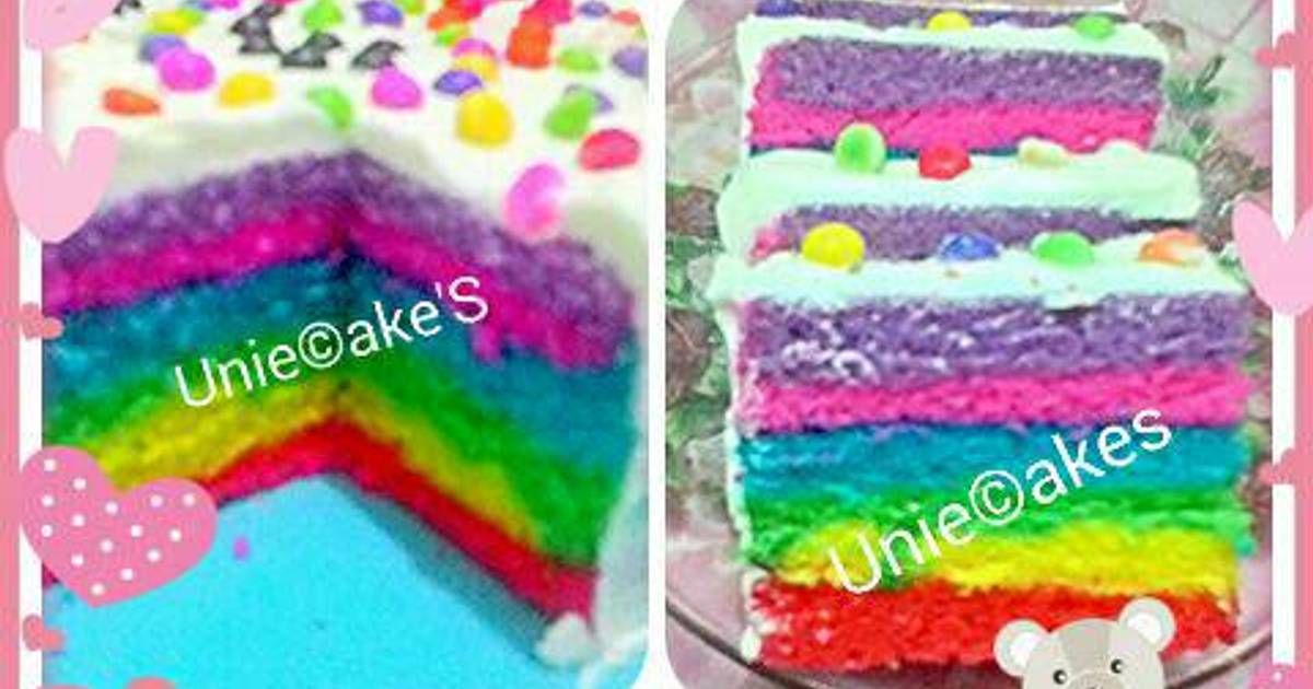 Resep BOLU KUKUS PELANGI (Rainbow Steamed Cake)