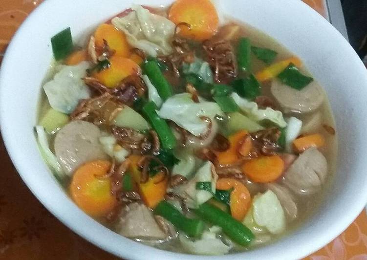 cara membuat Sayur Sop Bakso