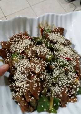 sapi lada hitam lezat tabur wijen