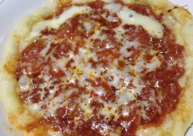 resep masakan Pizza mozarella empuk teflon