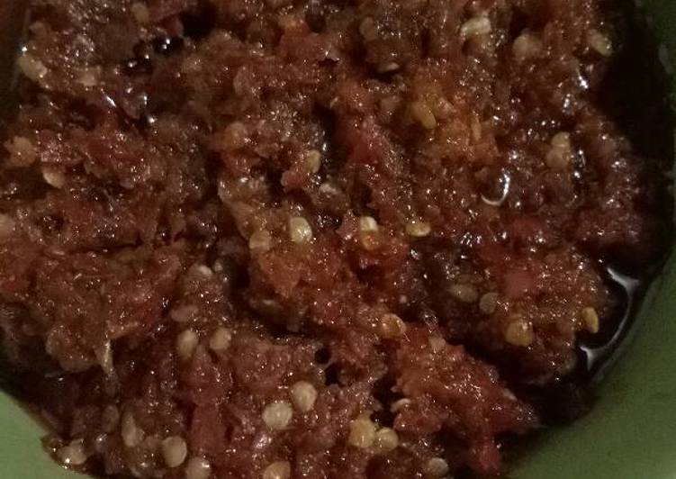 cara membuat Sambel terasi goreng