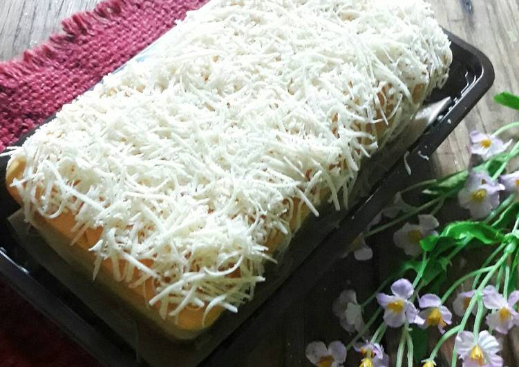 bahan dan cara membuat Cheddar Slice Cheese Cottoncake (Versi pake Keju Slice)