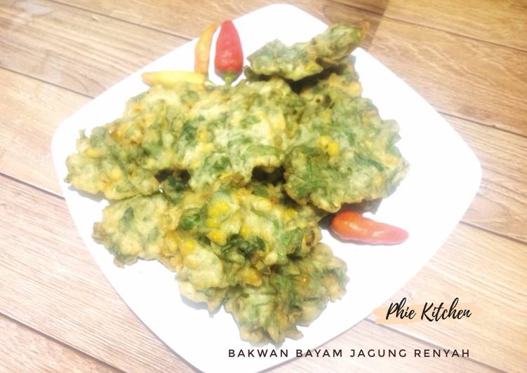 resep lengkap untuk Bakwan Bayam Renyah