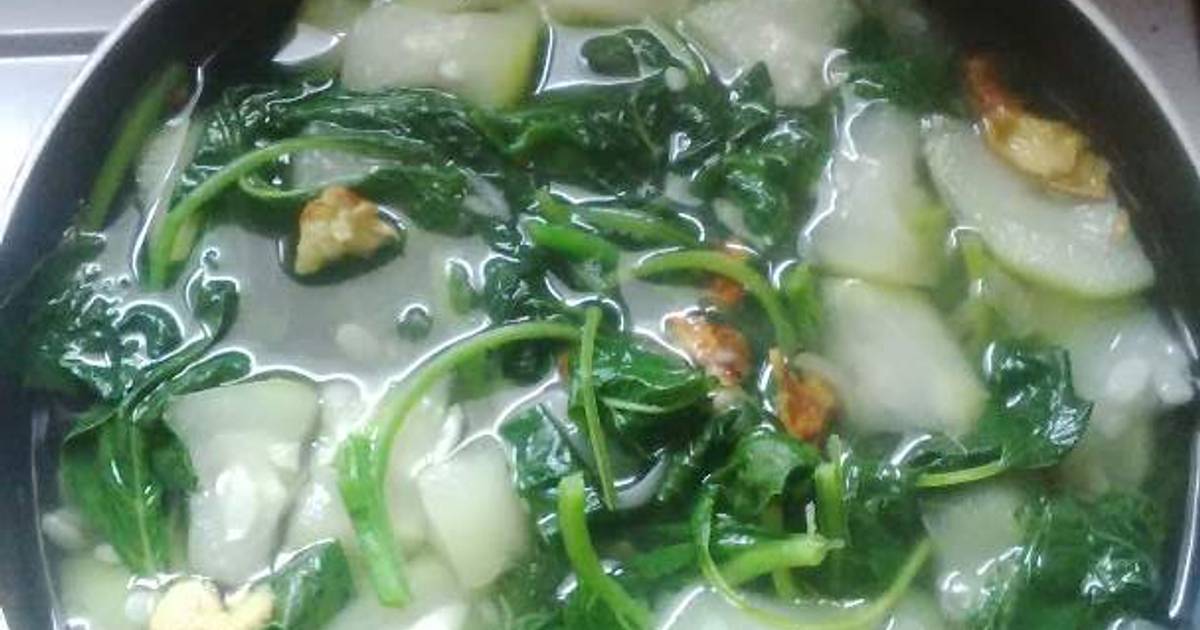 Resep sayur bening bayam dan labu putih oleh sulis Sutiani 