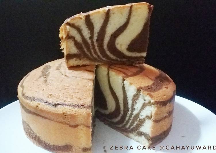 resep Mocca Zebra Cake Putih Telur