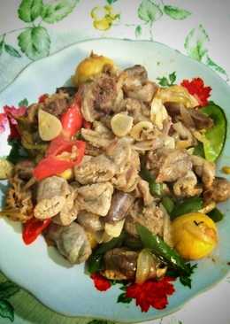 Tumis jeroan ayam (uritan)