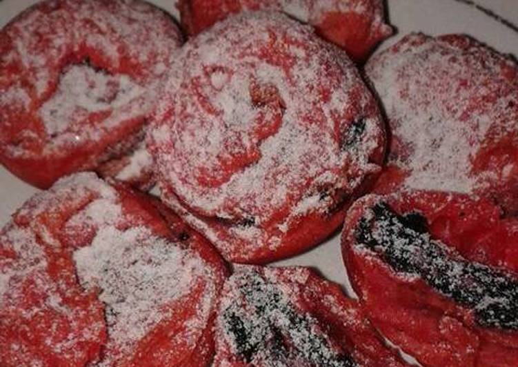 cara membuat Snowy Red Velvet Fried Oreo (Oreo Goreng Red Velvet)