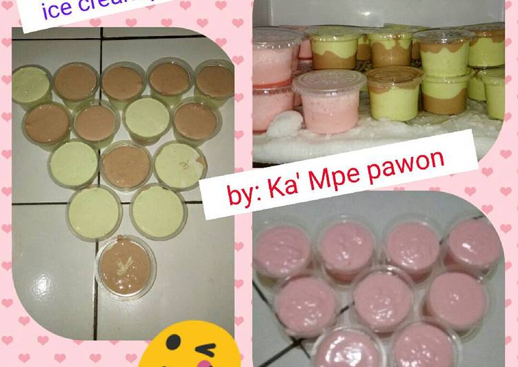 resep lengkap untuk Ice cream pop ice murce (murah cekali)