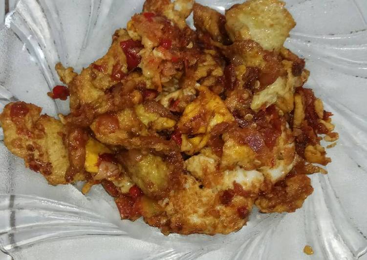 resep makanan Telor orak arik Balado :)