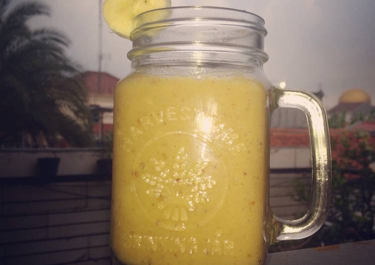 resep lengkap untuk Smoothie banana pir (penunda lapar)