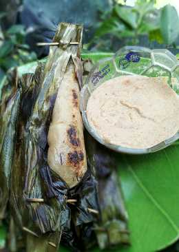 Otak otak kakap cocol sambal kacang ala mamah khanza