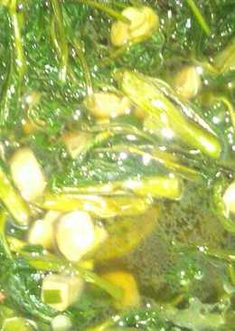 Tumis kangkung jamur kancing ala moms baim