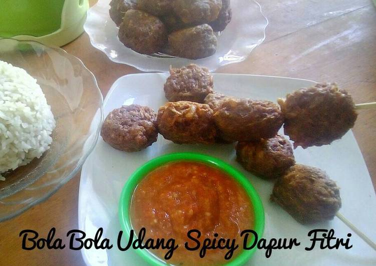 bahan dan cara membuat Bola-Bola Udang Spicy Dapur Fitri