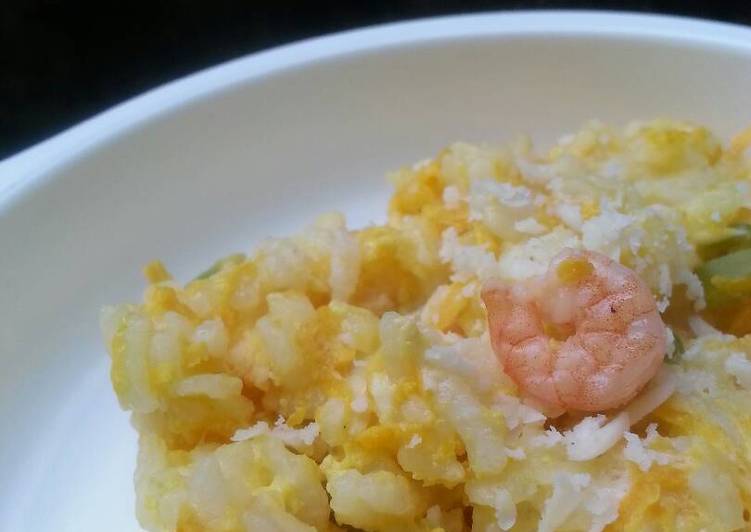 gambar untuk resep makanan Cheesy Steamed Rice with Shrimp (MPASI10m+)