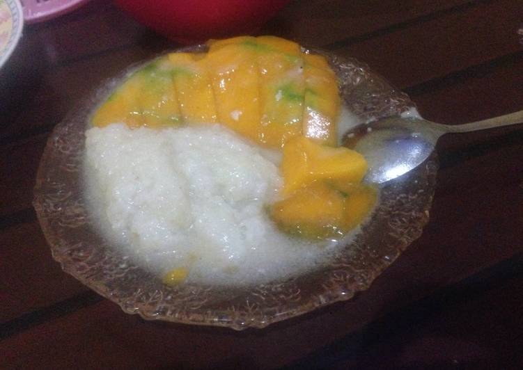 bahan dan cara membuat Mango stick rice