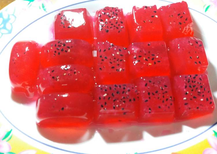 resep masakan Puding Buah Naga