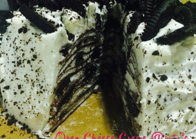 resep lengkap untuk Oreo Cheese Crepe Cake (mini)