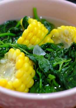 Sayur Bening Bayam + Jagung