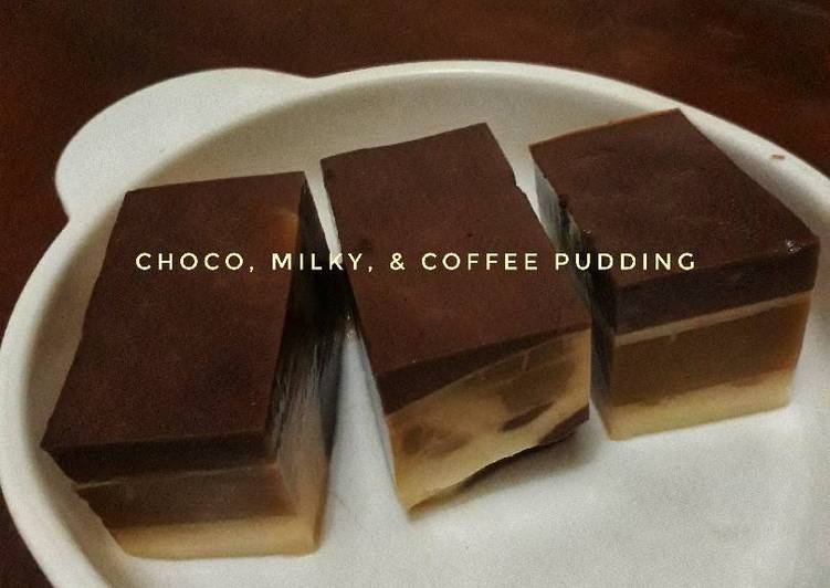 gambar untuk resep Choco.milky.and coffee pudding