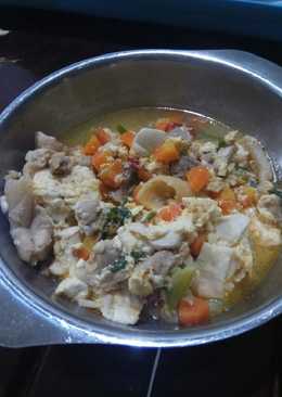 Ayam masak tahu dan jamur