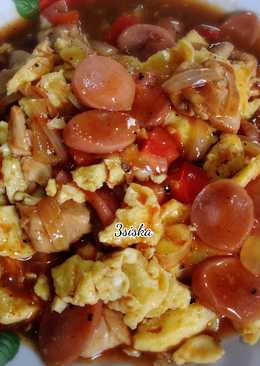 Telur Sosis Saus BBQ Barbeque