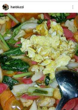 Capcay Sayur Sosis (tanpa daging ayam)