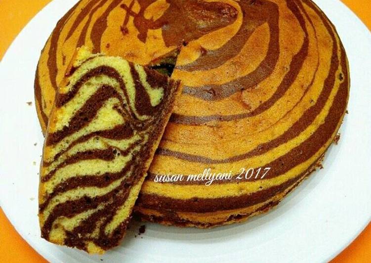 resep Ogura Zebra cake ??