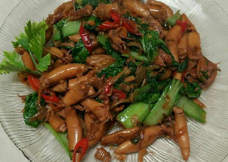 resep Oseng cumi kering saos tiram