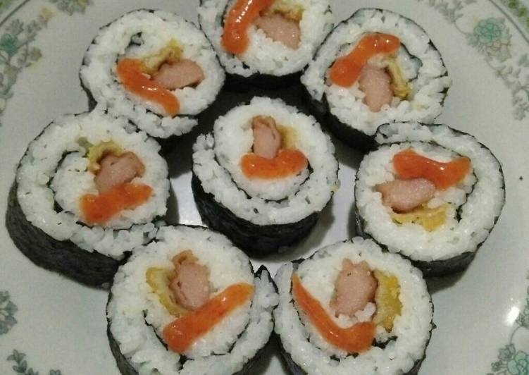 cara membuat Sushi Roll/Kimbap simple no mirin no cuka