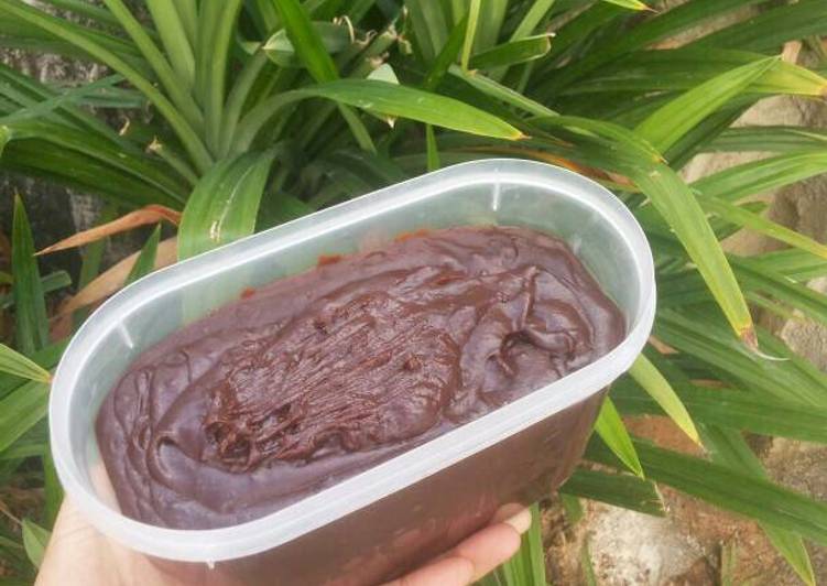 resep lengkap untuk Fla coklat isian roti