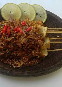Sate bakso tahu bumbu kacang (#postingrame2_sate)
