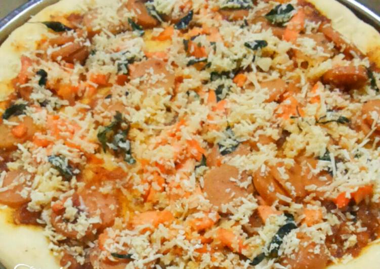 bahan dan cara membuat Pizza Salmon