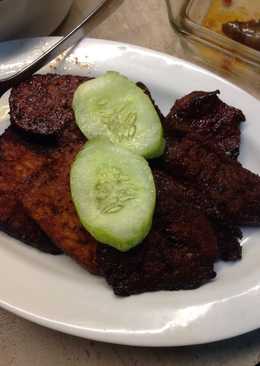 Daging empal dan bacem tempe/tahu