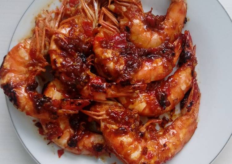 cara membuat Udang bakar madu (teflon)