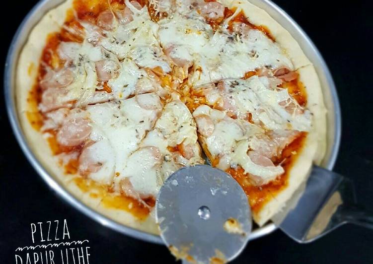 gambar untuk resep makanan Pizza praktis tanpa ulen